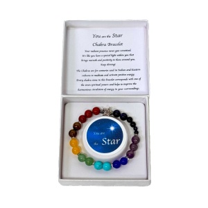 Bratara Chakra, "You are the Star" din pietre semipretioase in cutie cadou