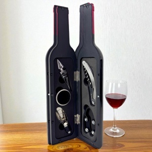 Caseta eleganta vin pentru tata, in forma de sticla cu 5 accesorii, 33 cm - Img 4