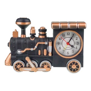 Ceas de Masa Decorativ cu aspect vintage de Locomotiva, Negru, 22x15 cm