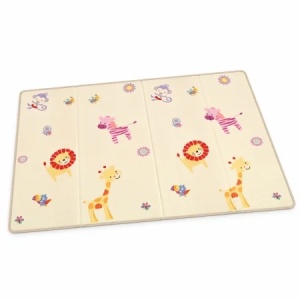 Covor de joaca pliabil si reversibil pentru copii, cu animale si vehicule, geanta inclusa, 180 x 150 cm - Img 4