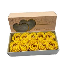 Cutie cadou 2Hearts cu 10 trandafiri de sapun