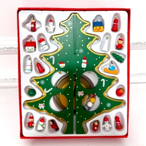 Decoratiune Craciun, craft Do it Yourself, bradut si globulete in miniatura, 25 x 20 cm,Verde - Img 5