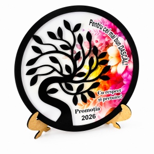 Decoratiune pentru Profesor Promotia 2026 , cu mesaj „Pentru cel mai bun Dascal”, din lemn, 24 cm
