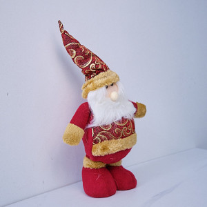 Decoratiune tematica, Mos Craciun, 30 cm, Rosu/Auriu
