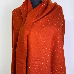Esarfa Cashmere Sparkle, pentru femei, in cutie cadou, Caramiziu - Img 3