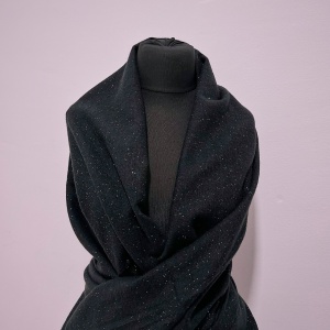 Esarfa lunga de dama Serene Luxe, cu lurex si casmir, Negru, 200x70 cm