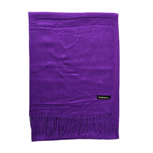 Esarfa lunga Ember, tip fular, cu franjuri simetrici si ambalata in cutie cadou, Mov, 180x65 cm 5