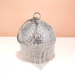 Geanta de ocazie, Shining Sphere, cristale, aspect geometric si laturi metalice  1