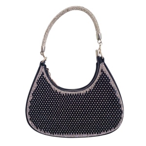 Geanta mini FIZ HOBO, pentru evenimente, cu toarta detasabila, Negru - Img 3