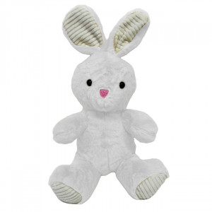 Iepuras de plus Easter Riko, cu nas roz, inaltime 30cm, Alb