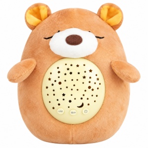 Jucarie de plus interactiva Ursulet Baby Sunki, cu proiector de stele si lumina de veghe, maro, 0 luni+ - Img 3