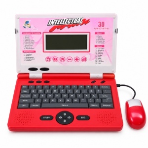 Laptop educational interactiv pentru copii, 30 de functii, ecran LCD, tastatura si mouse, rosu-roz - Img 3