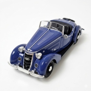 Macheta auto masina vintage Wanderer W25K Roadster 1936-1938, model colectie 1:32, albastru - Img 2