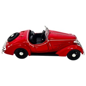 Macheta auto masina vintage Wanderer W25K Roadster 1936, model colectie 1:32, rosu - Img 2