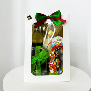 Pachet cadou Paste Easter Delight cu vin Jidvei Premiat, cozonac Boromir si iepuras de cicocolata Heidi - Img 2