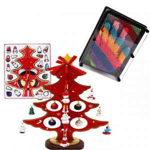 Pachet Children, decoratiune in forma de bradut cu accesorii decorative si pinart multicolor
