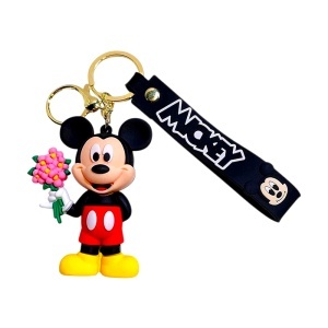 Pachet Mickey Mouse, cu jucarie de plus 30 cm, breloc, Kinder Chocolate si gel de dus, in punga de cadou - Img 3