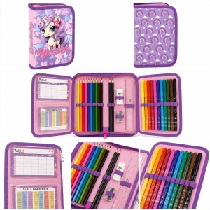 Penar echipat Unicorn Pastel, 1 fermoar, 2 extensii, 30 piese - Img 4