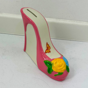 Pusculita interactiva SafeShoe tip pantof, din ceramica, Roz - Img 4