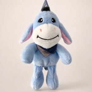 Rucsac jucarie din plus Magarusul Eeyore, cu bretele reglabile, buzunar cu fermoar si bandana, albastru, 40x25 cm - Img 5