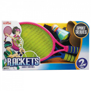 Set 2 rachete de tenis/badminton, cu minge si fluturas - Img 1