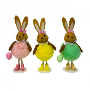 Set decoratiuni pentru Paste, iepurasi cu blanita si ou, 15cm