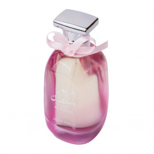 Set cadou fete, Ursulet floral din spuma roz cu inima alba, Parfum Al Sultan, Hareem, Femei 100ml si Bratara cu pietre semipretioase
