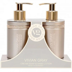 Set cadou Vivian Gray Brown Crystals, Unisex, Sapun lichid, 250 ml + Crema de maini, 250 ml - Img 2
