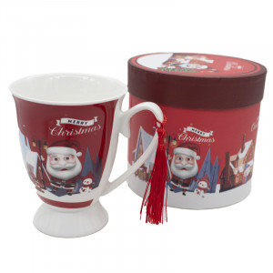 Set cana din ceramica in tematica de Craciun, in cutie cadou - Img 1