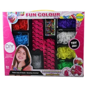 Set creativ pentru copii FUN Colour, Bratari cu Margele si Elastice, 6+