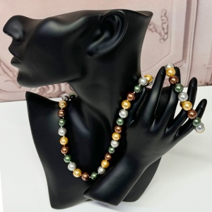 Set Pearls , colier si bratara din perle, Multicolor