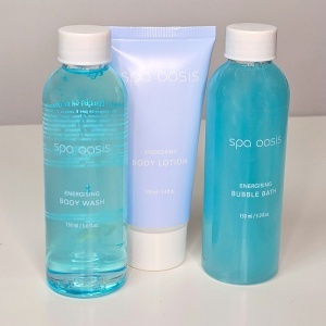 Set spa pentru femei, Oasis, cu prosop, gel de dus, lotiune de corp si sare de baie - Img 5