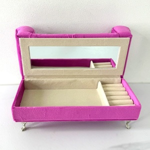 Suport bijuterii sub forma de mobilier, Canapea, Fucsia, 24x13cm