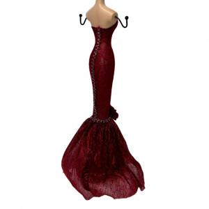 Suport bijuterii sub forma de silueta, Bordo, 39cm