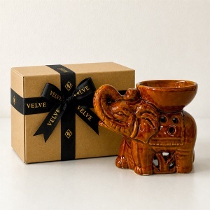 Suport ceramic pentru aromaterapie in forma de elefant, cu vas adanc pentru uleiuri esentiale si cutie premium - Img 6
