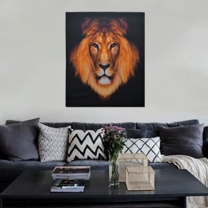 Tablou LED canvas Lion cu leduri lumini 85 x 64 cm - Img 3