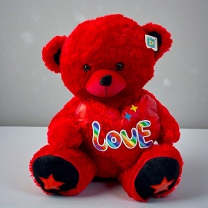 Ursulet de plus Amore, cu inimioara Love, rosu, inaltime 55 cm - Img 5