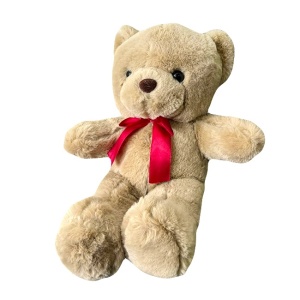 Ursulet de plus Tobi, cu fundiță, Inaltime 33 cm, Maro - Img 3