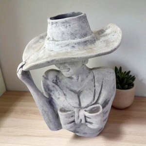 Vaza Venus Lady M, 21cm, Gri Vintage - Img 2