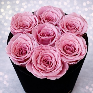 Aranjament floral Eternal Rose cu trandafiri criogenați, Roz - Img 2