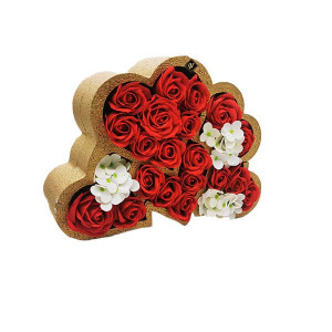 Aranjament floral Infinite Love in forma de inima, rosu