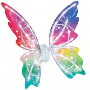 Aripi de zana cu LED pentru copii, multicolore, 67 cm, cu lumini si efecte, Fairy Wings - Img 2