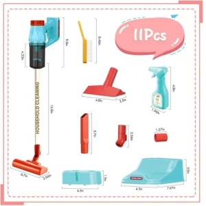 Aspirator de jucarie copii cu accesorii, 69,5 cm. set curatenie interactiv 3+ ani - Img 2