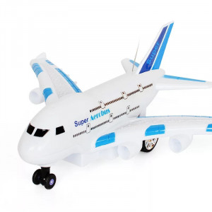Avion SuperAerobus de jucarie cu telecomanda, lumini si sunete