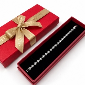 Bratara eleganta tip Tennis cu cristale zirconiu cubic, in cutie cadou, Argintiu