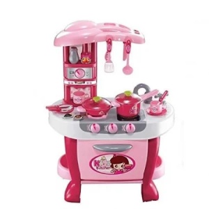 Bucatarie de jucarie copii Little Chef roz, set complet 31 piese, 73 cm - Img 4