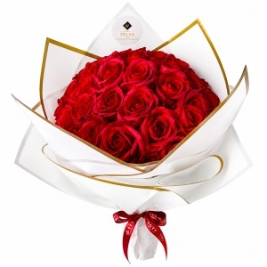 Buchet floral Royal cu 31 trandafiri de sapun, 55 cm - Img 8
