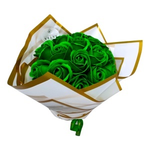 Buchet Green Roses cu 25 trandafiri de sapun, - Img 7