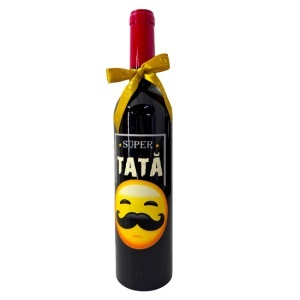 Caseta eleganta vin pentru tata, in forma de sticla cu 5 accesorii, 33 cm