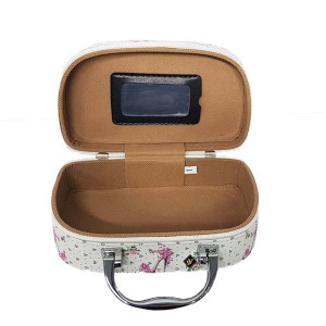 Caseta pentru accesorii si bijuterii cu oglinda, stil gentuta
